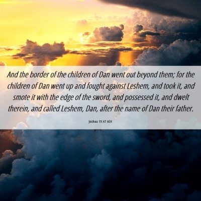 Picture 06 - Joshua 19:47 ASV - And the border of the children of Dan went out - Bible Verse Picture