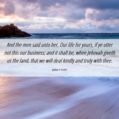 Picture 06 - Joshua 2:14 ASV - And the men said unto her, Our life for yours, if - Bible Verse Picture