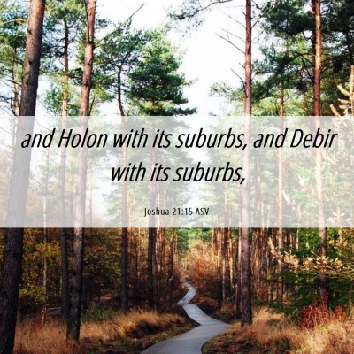 Picture 06 - Joshua 21:15 ASV - and Holon with its suburbs, and Debir with its - Bible Verse Picture