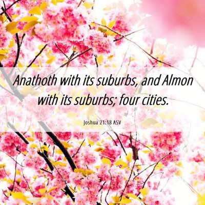 Picture 06 - Joshua 21:18 ASV - Anathoth with its suburbs, and Almon with its - Bible Verse Picture