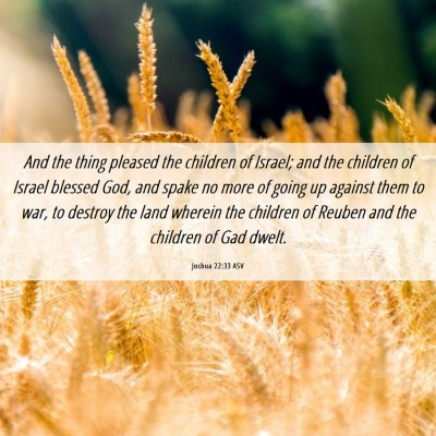 Picture 06 - Joshua 22:33 ASV - And the thing pleased the children of Israel; and - Bible Verse Picture