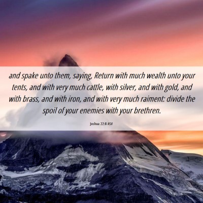 Picture 06 - Joshua 22:8 ASV - and spake unto them, saying, Return with much - Bible Verse Picture