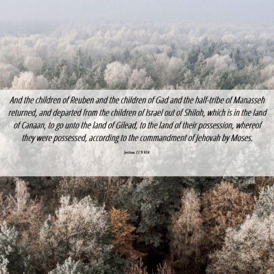 Picture 06 - Joshua 22:9 ASV - And the children of Reuben and the children of - Bible Verse Picture