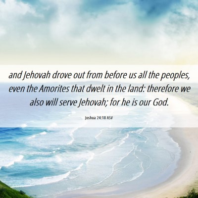 Picture 06 - Joshua 24:18 ASV - and Jehovah drove out from before us all the - Bible Verse Picture