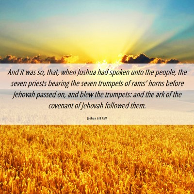 Picture 06 - Joshua 6:8 ASV - And it was so, that, when Joshua had spoken unto - Bible Verse Picture