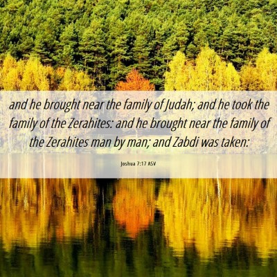 Picture 06 - Joshua 7:17 ASV - and he brought near the family of Judah; and he - Bible Verse Picture