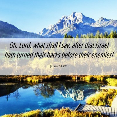Picture 06 - Joshua 7:8 ASV - Oh, Lord, what shall I say, after that Israel - Bible Verse Picture