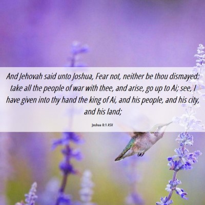 Picture 06 - Joshua 8:1 ASV - And Jehovah said unto Joshua, Fear not, neither - Bible Verse Picture