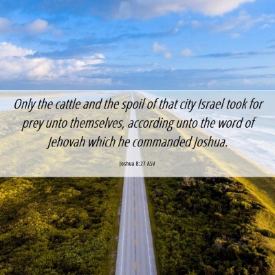 Picture 06 - Joshua 8:27 ASV - Only the cattle and the spoil of that city Israel - Bible Verse Picture