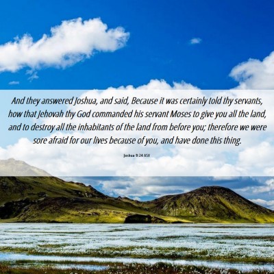 Picture 06 - Joshua 9:24 ASV - And they answered Joshua, and said, Because it - Bible Verse Picture