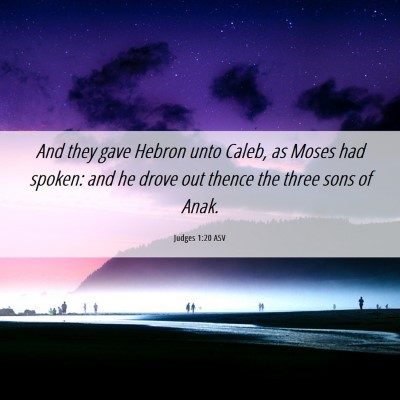 Picture 06 - Judges 1:20 ASV - And they gave Hebron unto Caleb, as Moses had - Bible Verse Picture