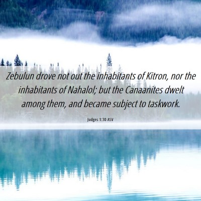 Picture 06 - Judges 1:30 ASV - Zebulun drove not out the inhabitants of Kitron, - Bible Verse Picture