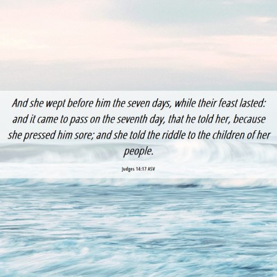 Picture 06 - Judges 14:17 ASV - And she wept before him the seven days, while - Bible Verse Picture