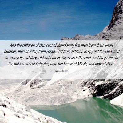 Picture 06 - Judges 18:2 ASV - And the children of Dan sent of their family five - Bible Verse Picture