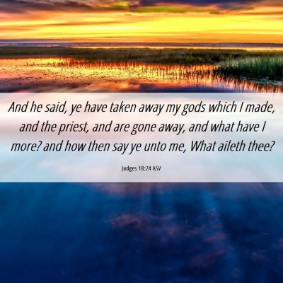 Picture 06 - Judges 18:24 ASV - And he said, ye have taken away my gods which I - Bible Verse Picture