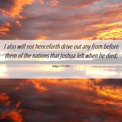 Picture 06 - Judges 2:21 ASV - I also will not henceforth drive out any from - Bible Verse Picture