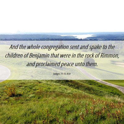Picture 06 - Judges 21:13 ASV - And the whole congregation sent and spake to the - Bible Verse Picture