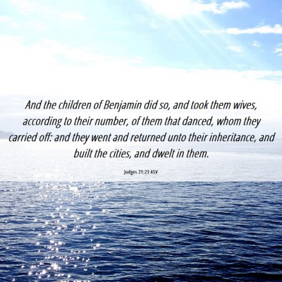 Picture 06 - Judges 21:23 ASV - And the children of Benjamin did so, and took - Bible Verse Picture