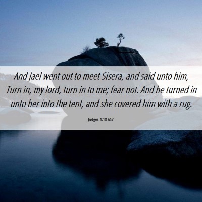 Picture 06 - Judges 4:18 ASV - And Jael went out to meet Sisera, and said unto - Bible Verse Picture