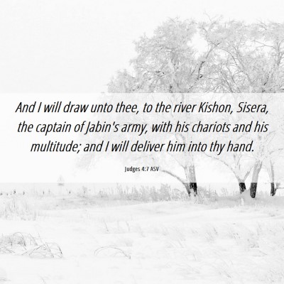 Picture 06 - Judges 4:7 ASV - And I will draw unto thee, to the river Kishon, - Bible Verse Picture