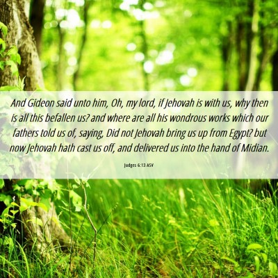 Picture 06 - Judges 6:13 ASV - And Gideon said unto him, Oh, my lord, if Jehovah - Bible Verse Picture
