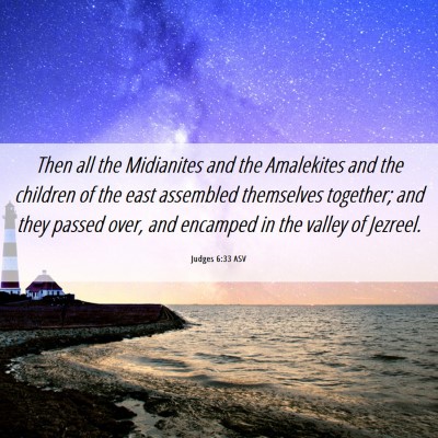 Picture 06 - Judges 6:33 ASV - Then all the Midianites and the Amalekites and - Bible Verse Picture