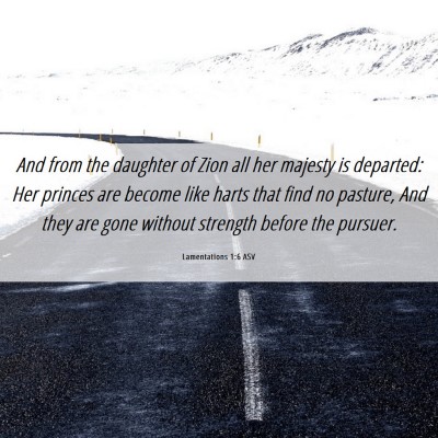Picture 06 - Lamentations 1:6 ASV - And from the daughter of Zion all her majesty is - Bible Verse Picture