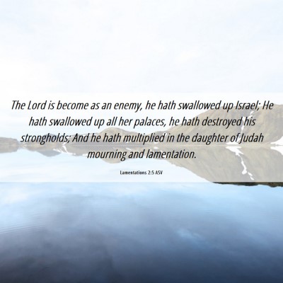 Picture 06 - Lamentations 2:5 ASV - The Lord is become as an enemy, he hath swallowed - Bible Verse Picture