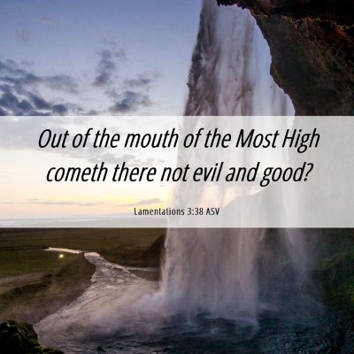 Picture 06 - Lamentations 3:38 ASV - Out of the mouth of the Most High cometh there - Bible Verse Picture