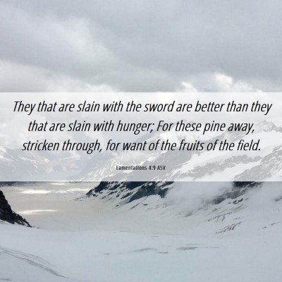 Picture 06 - Lamentations 4:9 ASV - They that are slain with the sword are better - Bible Verse Picture