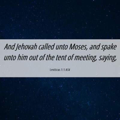 Picture 06 - Leviticus 1:1 ASV - And Jehovah called unto Moses, and spake unto him - Bible Verse Picture