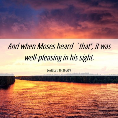 Picture 06 - Leviticus 10:20 ASV - And when Moses heard `that', it was well-pleasing - Bible Verse Picture