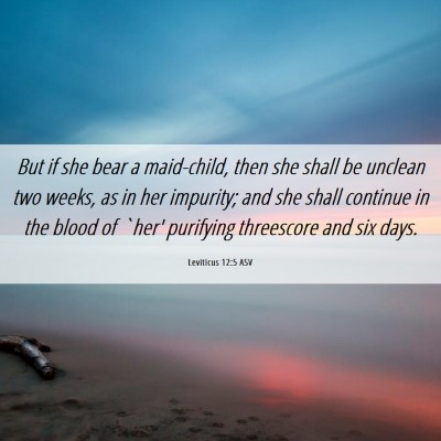 Picture 06 - Leviticus 12:5 ASV - But if she bear a maid-child, then she shall be - Bible Verse Picture