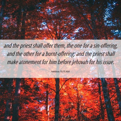 Picture 06 - Leviticus 15:15 ASV - and the priest shall offer them, the one for a - Bible Verse Picture