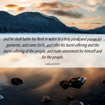 Picture 06 - Leviticus 16:24 ASV - and he shall bathe his flesh in water in a holy - Bible Verse Picture