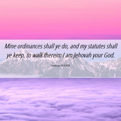 Picture 06 - Leviticus 18:4 ASV - Mine ordinances shall ye do, and my statutes - Bible Verse Picture