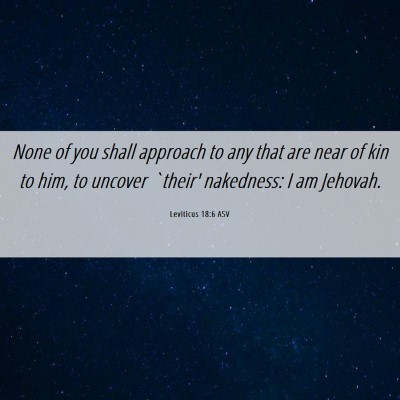 Picture 06 - Leviticus 18:6 ASV - None of you shall approach to any that are near - Bible Verse Picture