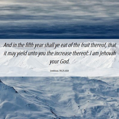 Picture 06 - Leviticus 19:25 ASV - And in the fifth year shall ye eat of the fruit - Bible Verse Picture