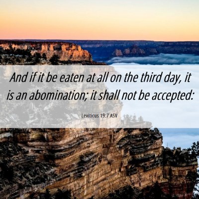 Picture 06 - Leviticus 19:7 ASV - And if it be eaten at all on the third day, it is - Bible Verse Picture