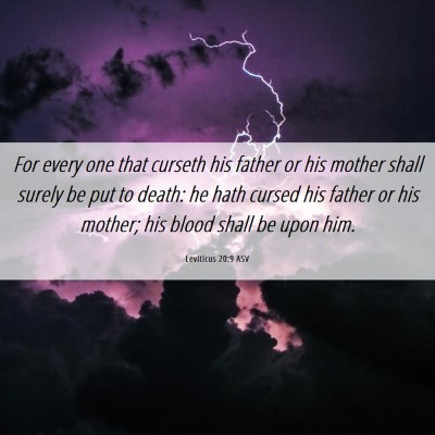 Picture 06 - Leviticus 20:9 ASV - For every one that curseth his father or his - Bible Verse Picture