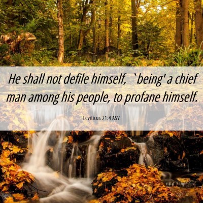 Picture 06 - Leviticus 21:4 ASV - He shall not defile himself, `being' a chief man - Bible Verse Picture