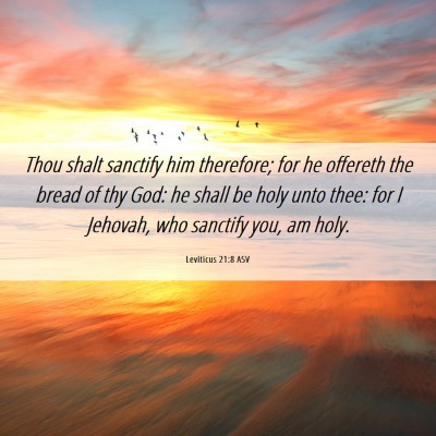 Picture 06 - Leviticus 21:8 ASV - Thou shalt sanctify him therefore; for he - Bible Verse Picture