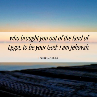 Picture 06 - Leviticus 22:33 ASV - who brought you out of the land of Egypt, to be - Bible Verse Picture