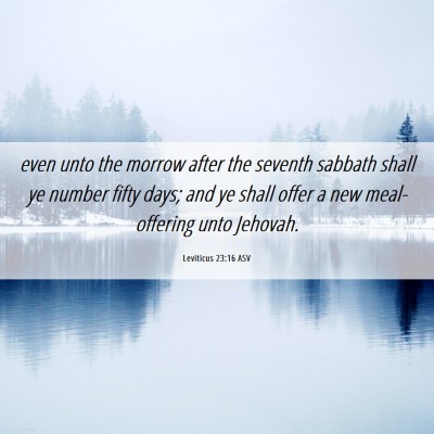 Picture 06 - Leviticus 23:16 ASV - even unto the morrow after the seventh sabbath - Bible Verse Picture