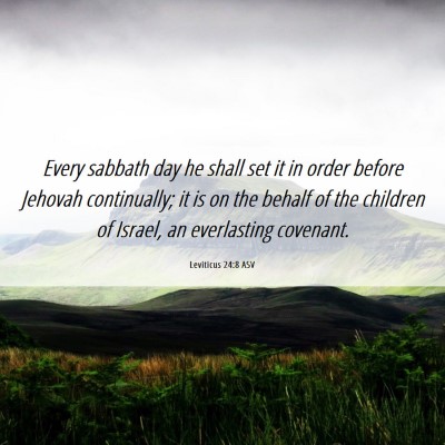 Picture 06 - Leviticus 24:8 ASV - Every sabbath day he shall set it in order before - Bible Verse Picture