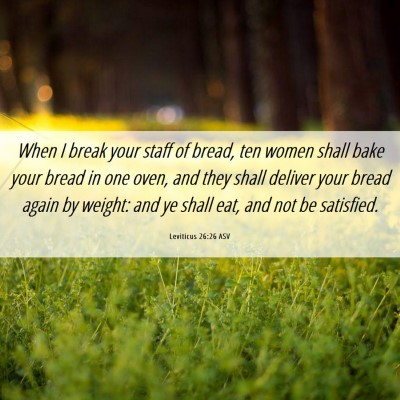 Picture 06 - Leviticus 26:26 ASV - When I break your staff of bread, ten women shall - Bible Verse Picture