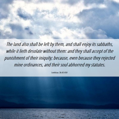 Picture 06 - Leviticus 26:43 ASV - The land also shall be left by them, and shall - Bible Verse Picture
