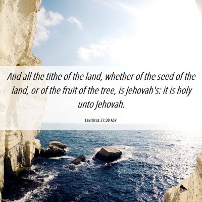 Picture 06 - Leviticus 27:30 ASV - And all the tithe of the land, whether of the - Bible Verse Picture