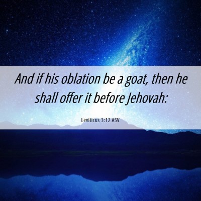 Picture 06 - Leviticus 3:12 ASV - And if his oblation be a goat, then he shall - Bible Verse Picture