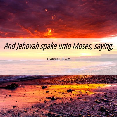 Picture 06 - Leviticus 6:19 ASV - And Jehovah spake unto Moses, - Bible Verse Picture